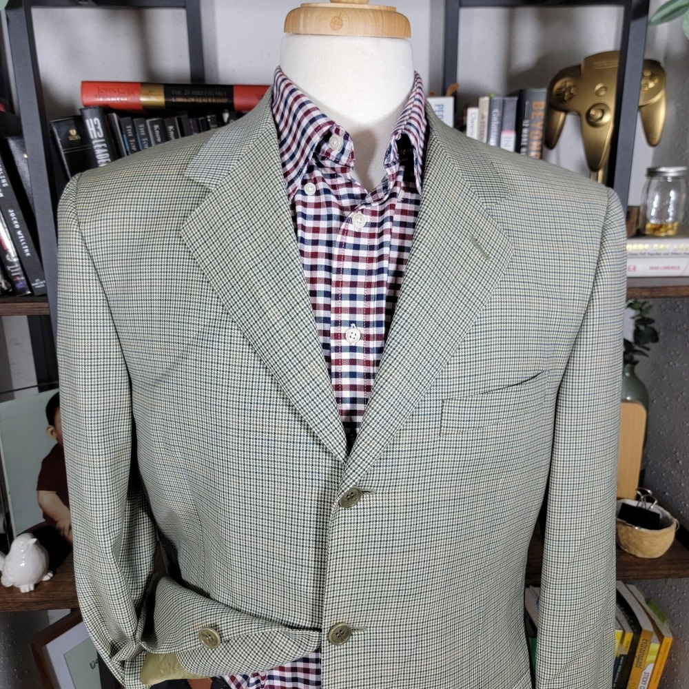 Canali Modello AL 1330/00 Mens Sport Coat 3 Button Multi Color Houndstooth 42R - Picture 2 of 16